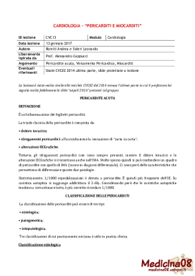 CVC13 - Pericarditi e miocarditi